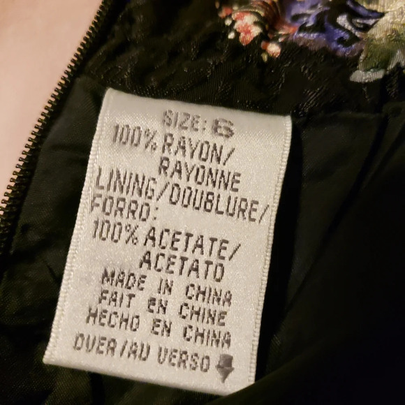 Vintage Liz Claiborne Suit • Black Floral • 2 pieces • 80s • Sz 6 - Picture 7 of 9